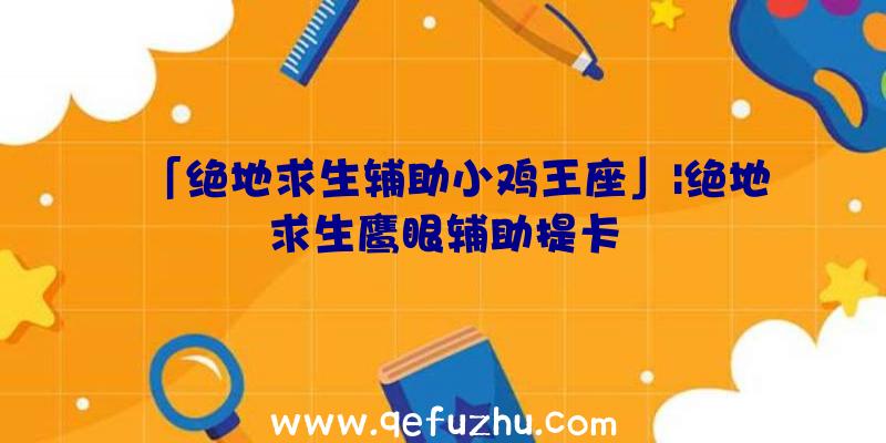 「绝地求生辅助小鸡王座」|绝地求生鹰眼辅助提卡